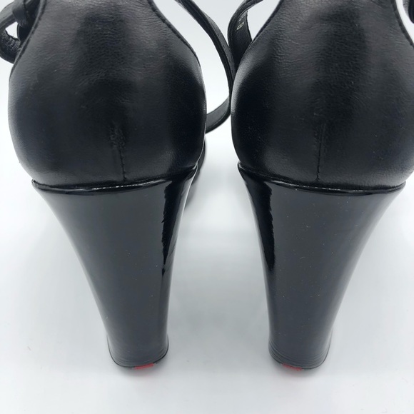 Prada wedge sandals- Blk patent size 38 - Picture 4 of 6